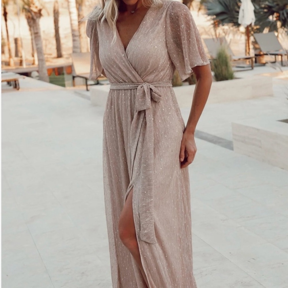 NWT Baltic Born Sparkling Tan Maxi Dress